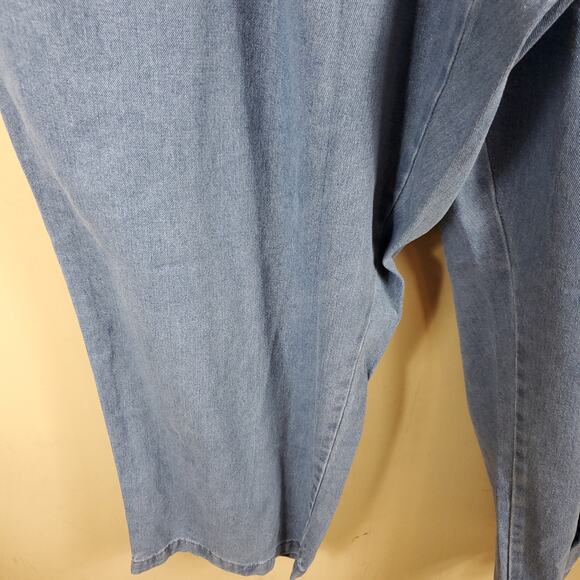 Woman Within Light Wash Pull-on Straight Leg Jeans Size 38W - Picture 4 of 10